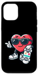 Coque pour iPhone 12/12 Pro Skateboard patineur coeur Saint-Valentin