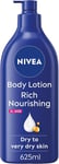 NIVEA Rich Nourishing Body Lotion (625ml), Rich 72H Hydration NIVEA Moisturiser