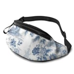 XCNGG Sac de taille en cours d'exécution Sac de taille de loisirs Sac de taille Sac de taille de mode Powder Blue Chinoiserie Toile Belt Bag 13.7 X 5.5 inch Unisex Running Waist Packs Fashion Casual W
