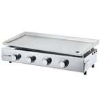 Plancha a gaz - 4 feux - BRASILIA - Tout inox - Surface cuisson - XXL - 84 x 34 cm