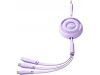 Joyroom S-A40 Colorful Series Usb-A To Usb-C / Lightning / Microusb 1M Coiled 3-In-1 Cable - Purple