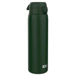 ION8 Vacuum Insulated Stainless Steel 1 Litre Water Bottle, 920 ml/31 oz, Leak Proof, Easy to Open, Secure Lock, Dishwasher Safe, Carry Handle, Metal Water Bottle, Ideal for Sports and Yoga, Green