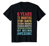 Youth 6th Birthday 6 Years Old Vintage Retro 72 Months T-Shirt