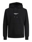 JACK & JONES Mens Jorvester Hoodie Black XXL