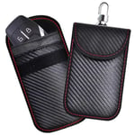 2 UR DOOR Faraday Key Fob Protector Pouch - Compact Carbon Fiber Signal Blocking Bag for Car Keys and Wallets, RFID Blocking Anti-Theft Remote Entry Protection (Pack of 1)