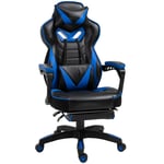 Gaming Chair Ergonomic Reclining with Manual Footrest Wheels Stylish