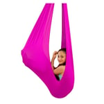 YANFEI Indoor Therapy Swing for Kids with Special Needs Cuddle Up To 440lbs Aspergers and Sensory Integration Child Elastic Parcel Steady Seat Hammock (Color : ROSE RED, Size : 100X280CM/39X110IN)