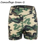 Gym Shorts Yoga Pants Camouflage Printing Green S