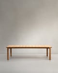 Icaro, Udendørs spisebord, natur, H76x220x102 cm, teaktræ