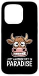 Coque pour iPhone 15 Pro Just Another Day In Paradise Cow Humour Sarcasme Femmes Hommes