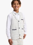 Angel & Rocket Kids' Emerson Check 3-Piece Waistcoat Set, Grey