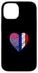 Coque pour iPhone 14 LGBTQ France Coeur Bi Pride pour Bi Bisexuel Amour LGBT