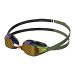 SPEEDO FASTSKIN SPEEDSOCKET MIRROR SWIMMING GOGGLES KHAKI / BLACK / IRIDESCENT