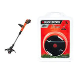 BLACK+DECKER STC1820PCB-XJ 18V 28cm Grass String Trimmer-Bare Unit (Battery not Included), 18 V, Black/Orange & A6481 Spool + Line for Reflex Strimmer