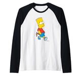 The Simpsons Bart Simpson With Slingshot Raglan Baseball Tee