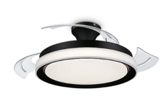 Plafonnier à Led avec ventilateur Philips Bliss 28+35W 2700/5500/4000K noir - 2