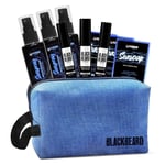 Blackbeard for Men Bundle of 3 Packs of Beard Colour, Soap and Spray Dark Brown