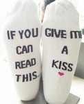 Novelty Womens Socks 'if you can read this give me a kiss'  Christmas Stocking