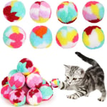 20st Cat Ball Toy Söt regnbågsgarn Puff Balls Roliga Kitty Fuzzy Balls Små katt Pom Pom bollar för inomhuskatter Interaktiva mjuka tysta kattleksaksbollar