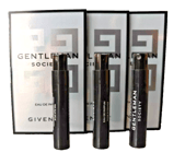 3 X GIVENCHY GENTLEMAN SOCIETY Eau De Parfum MINI SPRAY'S 1ml Each New & Carded