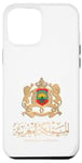 Coque pour iPhone 12 Pro Max Emblème doré du Royaume du Maroc avec drapeau du Maroc