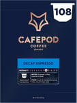 CafePod Coffee Pods Nespresso Compatible Decaf Espresso 108 Aluminium Capsules