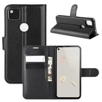 Google Pixel 4A 4G      Pu Wallet Case    [Black]