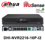 Dahua NVR2216-16P-I2-8TB 16 Channel 4K 1U 16PoE 2HDD Network Video Recorder, 8TB