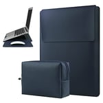 HoYiXi Housse pour 15.3 Pouce Macbook Air M2 A2941 2023 Laptop Étui en Cuir Coque avec Support, Bleu