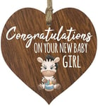 Mum & Dad to Be Gifts - It's a Girl Hanging Wooden Heart Sign Plaque for Mummy Daddy - Dark Wood Hearts, Parents to be Gifts, Mummy to be Gift, Baby Reveal Gift, Baby Shower Keepsake Ideas, Mum-To-Be