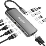 Station d'accueil USB C Double écran, Station d'accueil Universelle pour Ordinateur Portable 11 en 1 Triple écran avec 2 HDMI, Ethernet, Port PD 100 W pour Ordinateurs Portables HP, XPS, Lenovo