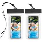 GRIFEMA Waterproof Phone Pouch, 2 Pack IPX8 Waterproof Phone Case for Swimming, Underwater Phone Case for iPhone 16 15 14 13 12 11 Pro XS, Samsung S24 S23 S22 A55 A54 A15, Huawei P60 up to 8.2" Clear