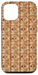 Coque pour iPhone 12/12 Pro Panier en osier esthétique vintage en rotin imprimé bambou