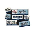 Nostalgic-Art Retro Fridge Magnets, 9 Pieces, Triumph - Model Chart - Gift Idea for Bikers, Magnet Set for Magnetic Board, Vintage Design