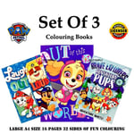 Large A4 Childrens Girls Boys Kids Colouring Book Paw Patrol SET OF 3 Books