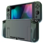 PlayVital Coque de Protection pour Switch,Coque Ergonomique pour Nintendo Switch,Upgraded Housse de Protection pour Switch,Cover Séparable pour Switch Joycon-Vert Bleu Translucide Dégradé