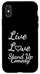 Coque pour iPhone X/XS Comédien Live Love Stand Up Comédie