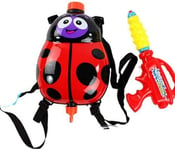 Set of 2 Ladybird 2L Backpack Water Gun Wet Toys Blue and Red Pump Action Cannon