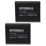 EXTENSILO 2x Batterie compatible avec Olympus Tough TG-1, TG-3, TG-4, TG-2, TG-5, TG-1 iHS, TG-2 iHS, TG-6 appareil photo (1050mAh, 3,7V, Li-ion)