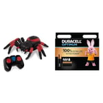 TerraByBattatAN2842ZRCAraignéeLumineuse-TélécommandeparInfrarouge-RougeetNoire-Dès6ans + Piles AAA Duracell Optimum (lot de 8) - Piles Alcalines 1,5V - Jusqu’à 100% plus longtemps ou plus puissant - A