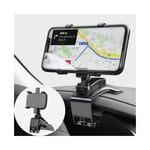 Support de Téléphone Voiture Rotation à 360 degrés, Tableau de Bord Socles téléphone Portable Automobile Car Phone Mount pour gps et Les Smartphones