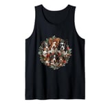 Cute Border Collie Dogs Christmas Wreath Holiday Puppy Dog Tank Top