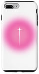 iPhone 7 Plus/8 Plus Pink Aura Y2K Christian Faith Cross Case