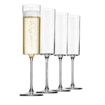 Champagne-glas 4-pack 6-ounce champagne-glas 4-pack, premium fyrkantig kant blåst vinglas det bästa