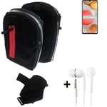 Shoulder bag / holster + earphones for Samsung Galaxy M42 5G Belt Pouch Case