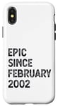 Coque pour iPhone X/XS 23e anniversaire homme femme épique depuis février 2002