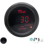 (Boost Psi)DepoTuning 2" 52mm Boost/Veden lämpötila/Öljyn lämpötila/Voltti/Takometri/Öljynpainemittari Musta Väri Digitaalinen Punainen Led + Mittarit