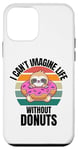 iPhone 12 mini Retro Cute Sloth I Can't Imagine Life Without Donuts Case