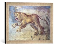 Kunst für Alle 'Encadré Image de AKG Anonymous Pompeji, CASA M.L. Fronto, Lion, d'art dans Le Cadre de Haute qualité Photos Fait Main, 40 x 30 cm, Argent Raya