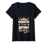 Womens Daughter Of The Birthday Queen Women Girls Bday Party For V-Neck T-Shirt